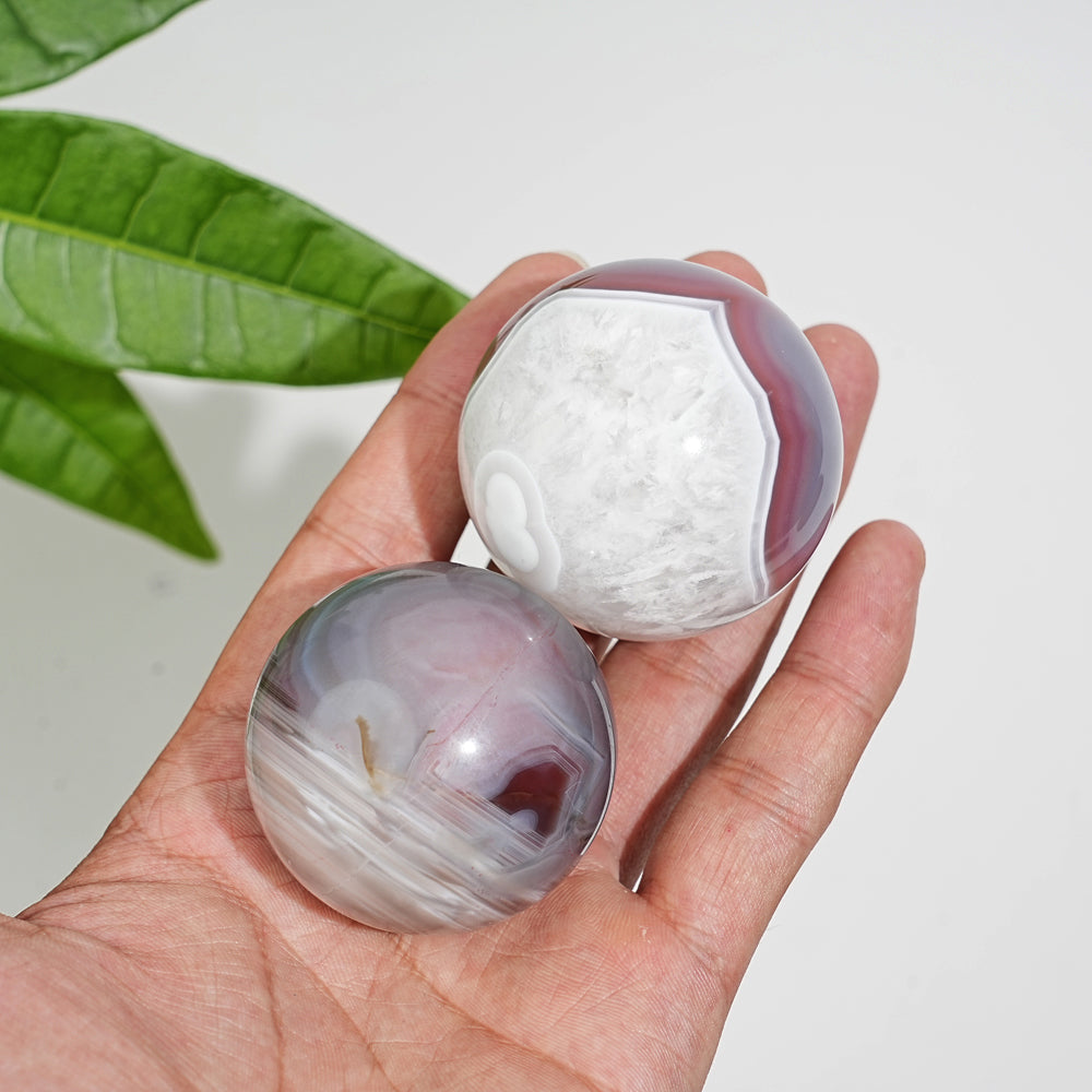 Natural Crystal African Red Agate Sphere