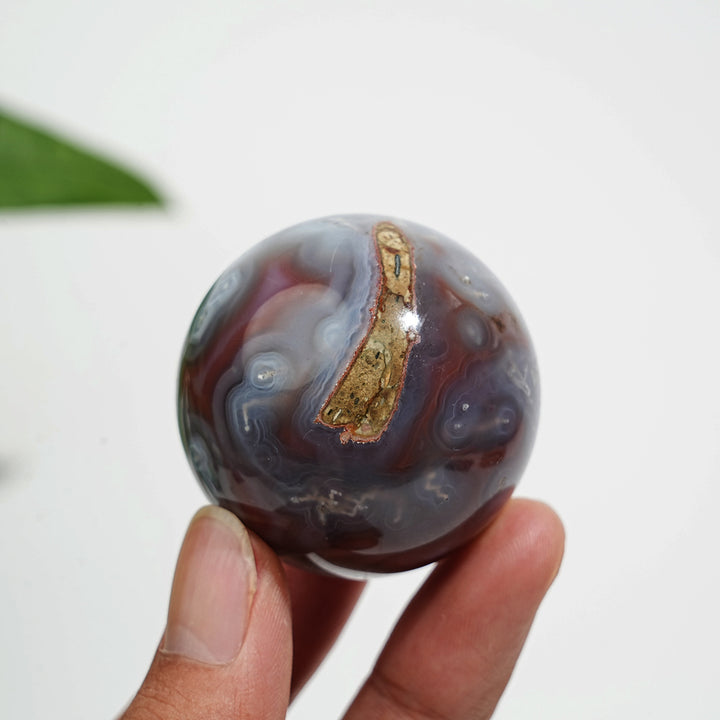 Natural Crystal African Red Agate Sphere