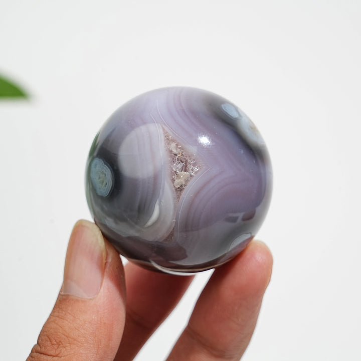 Natural Crystal African Red Agate Sphere