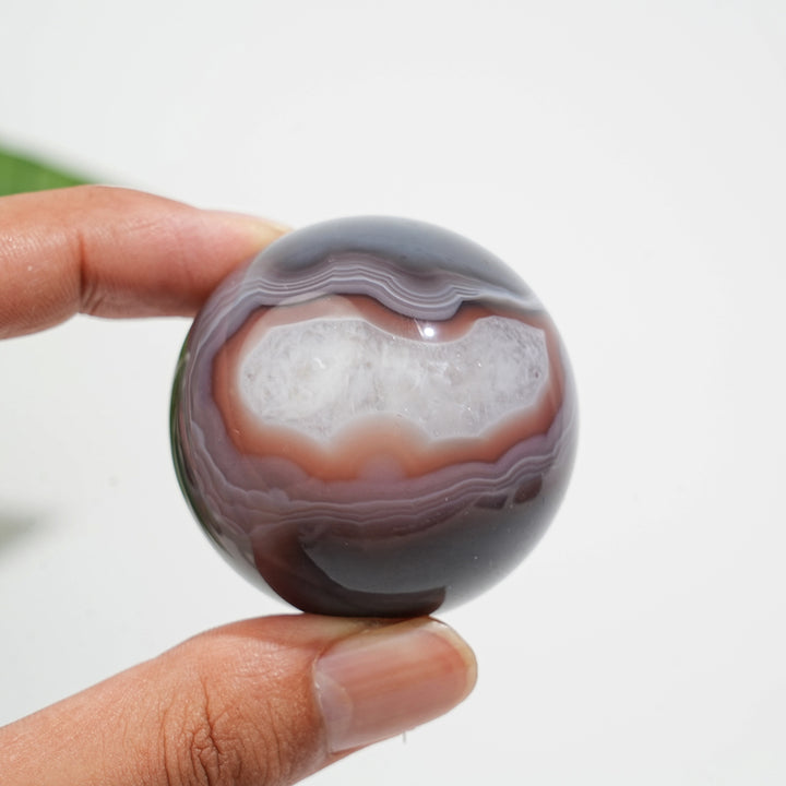 Natural Crystal African Red Agate Sphere