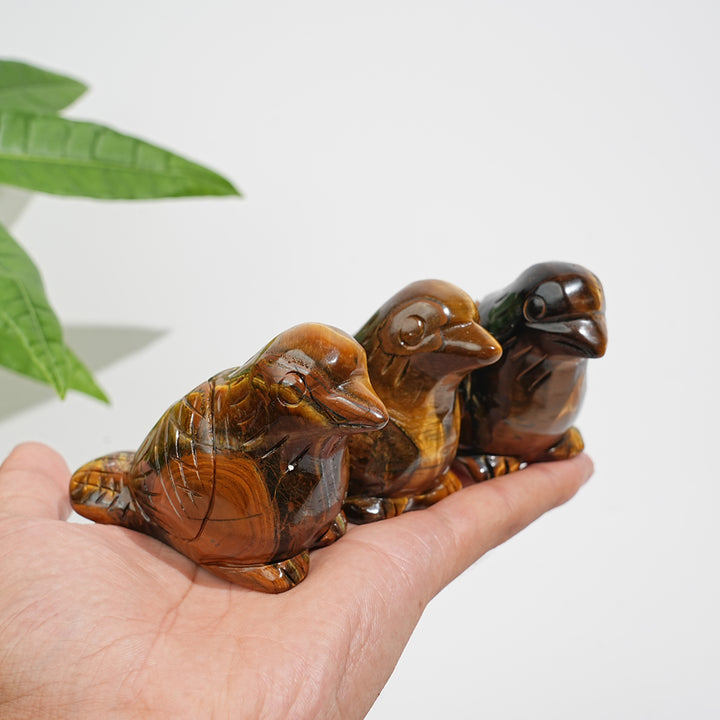 Natural Crystal Tiger Eye Bird Carving