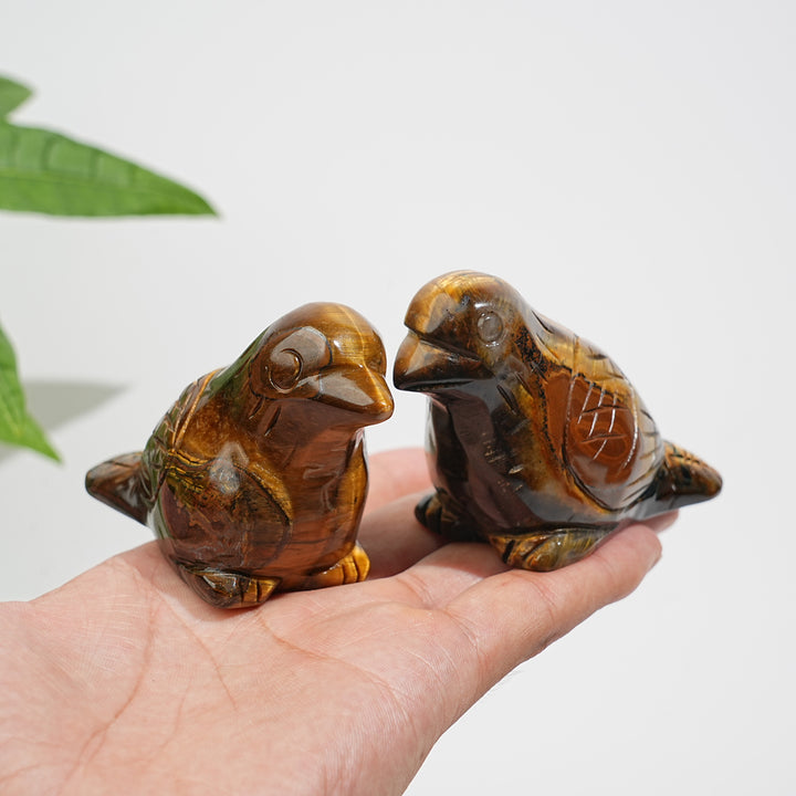 Natural Crystal Tiger Eye Bird Carving