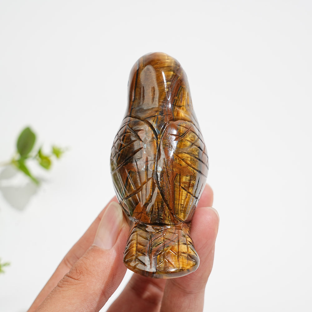 Natural Crystal Tiger Eye Bird Carving