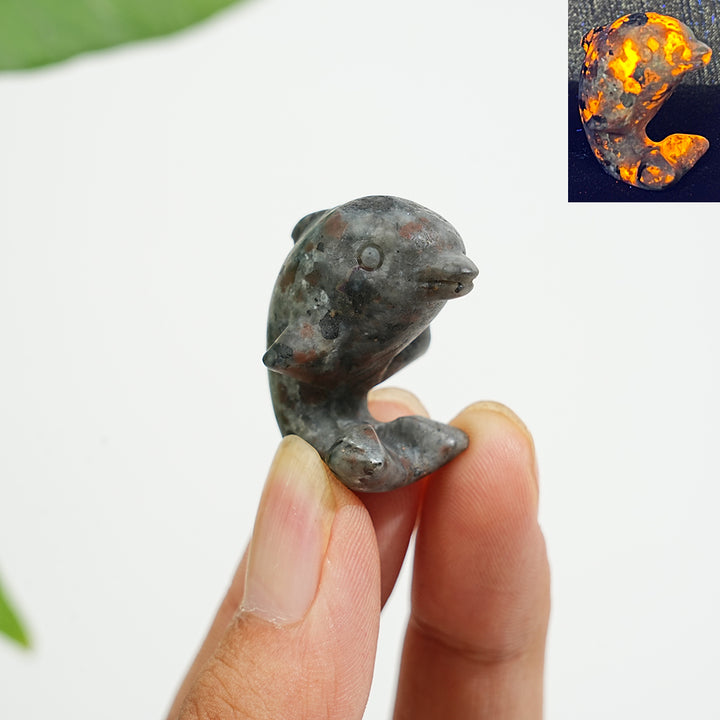 Natural Crystal Mixed Material Mini Dolphin Carving