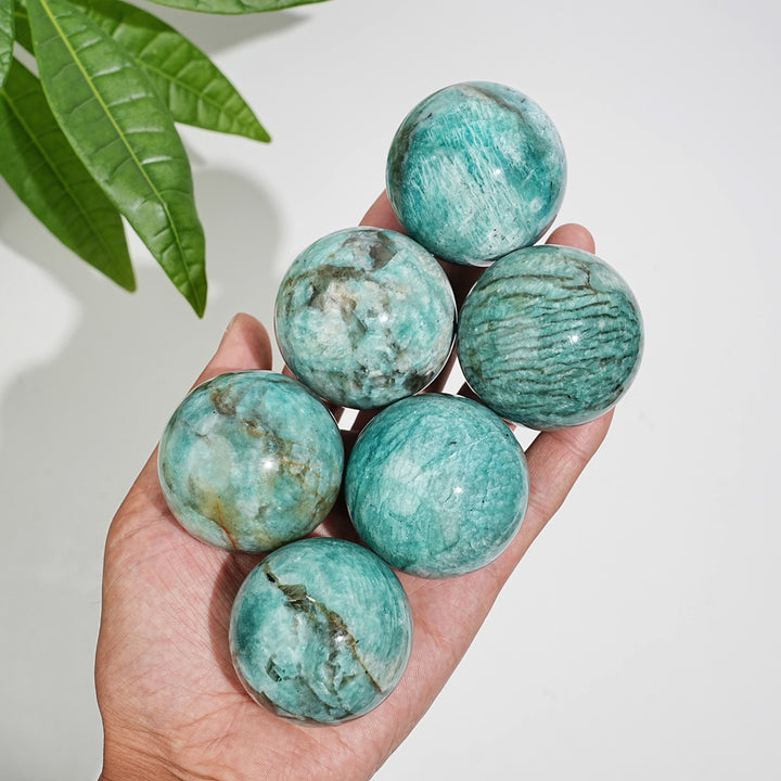 Natural Crystal Amazonite With Smoky Quartz Sphere