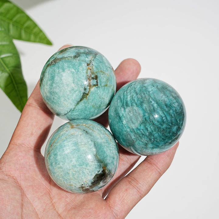 Natural Crystal Amazonite With Smoky Quartz Sphere