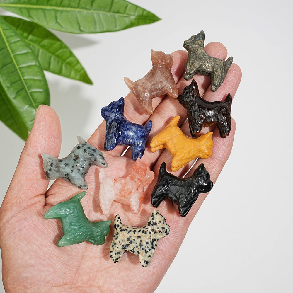 Natural Crystal Adorable Mini West Highland Carving