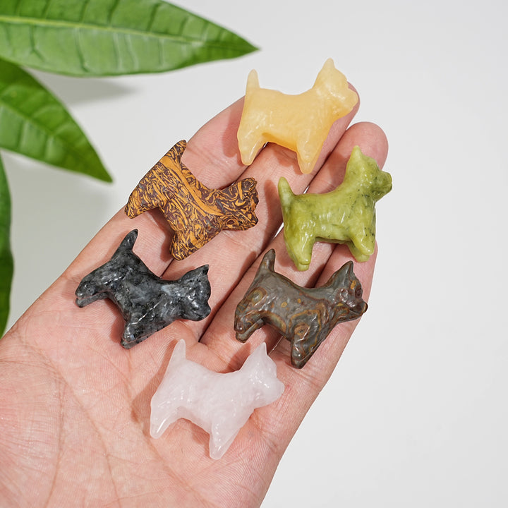 Natural Crystal Adorable Mini West Highland Carving