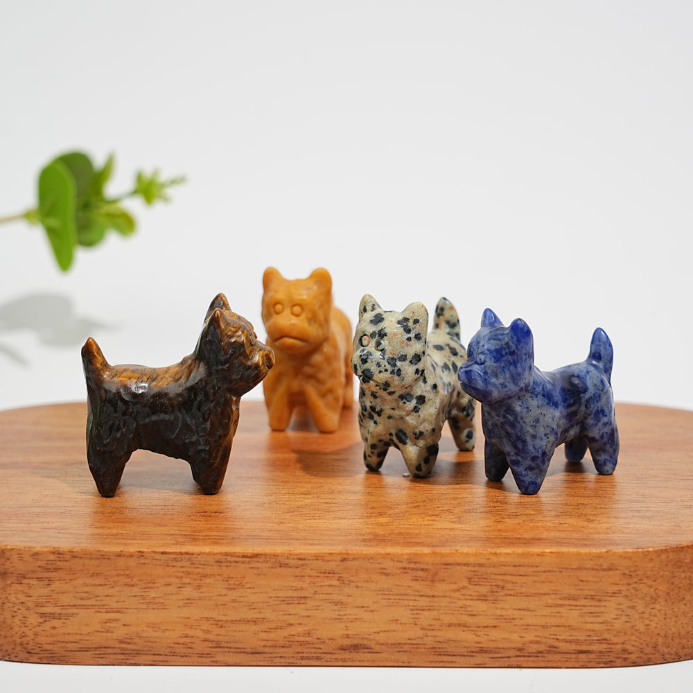 Natural Crystal Adorable Mini West Highland Carving