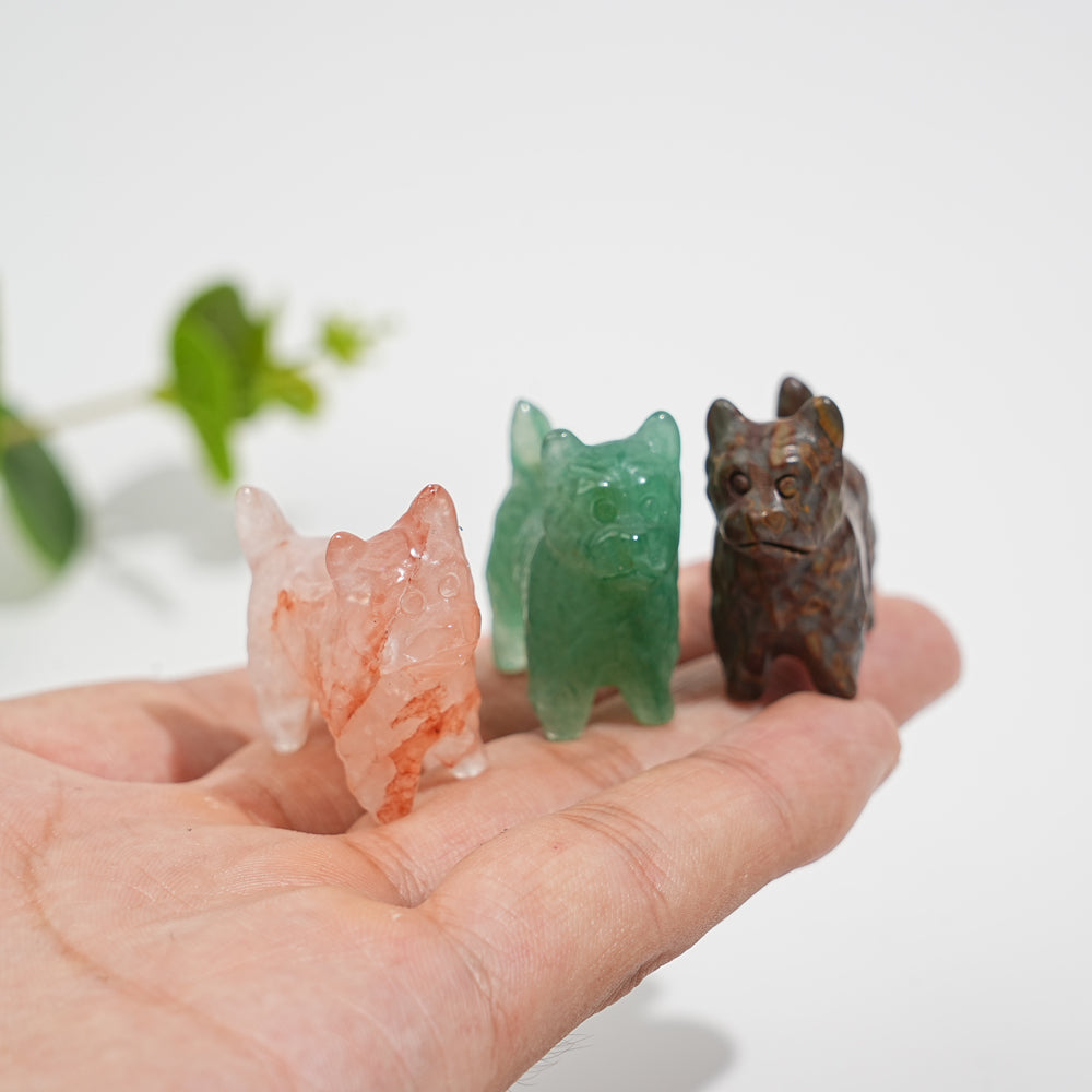Natural Crystal Adorable Mini West Highland Carving