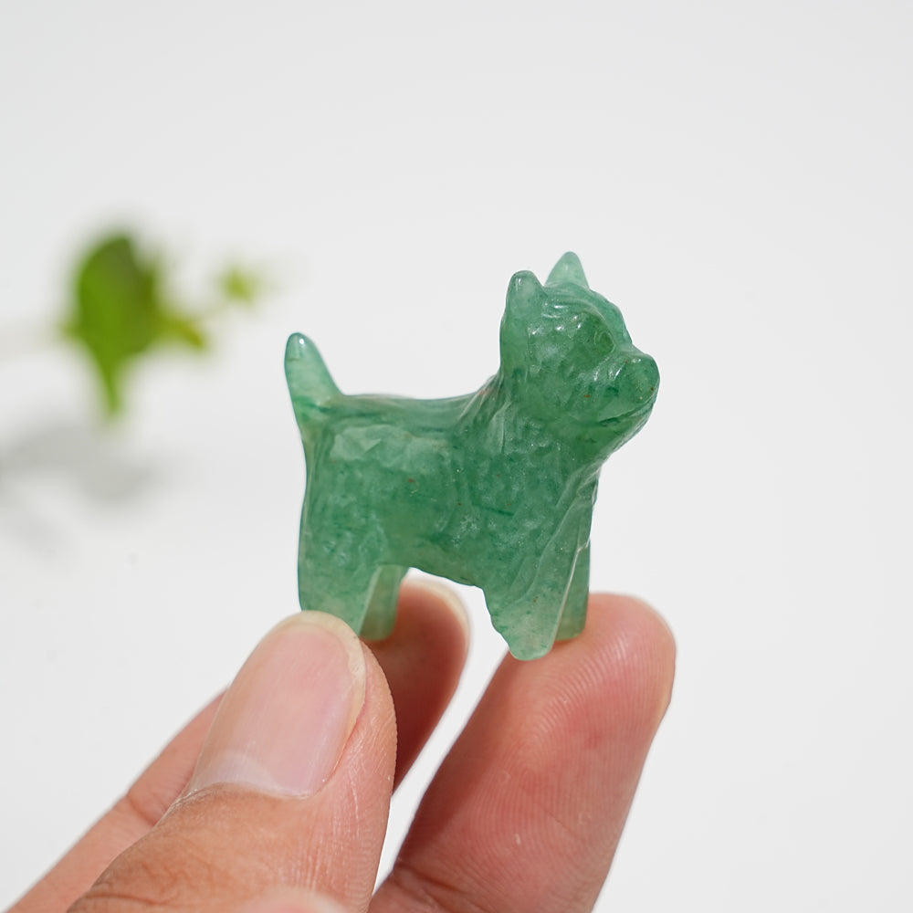 Natural Crystal Adorable Mini West Highland Carving