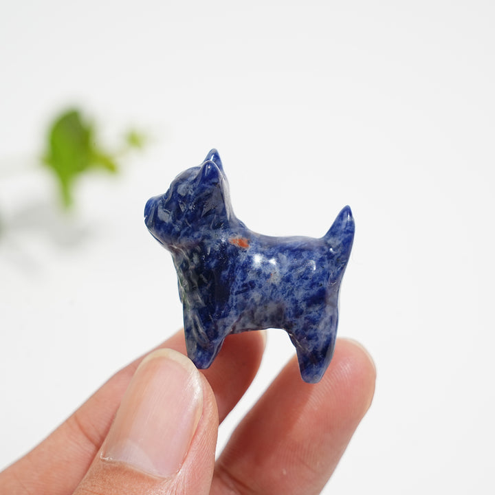 Natural Crystal Adorable Mini West Highland Carving