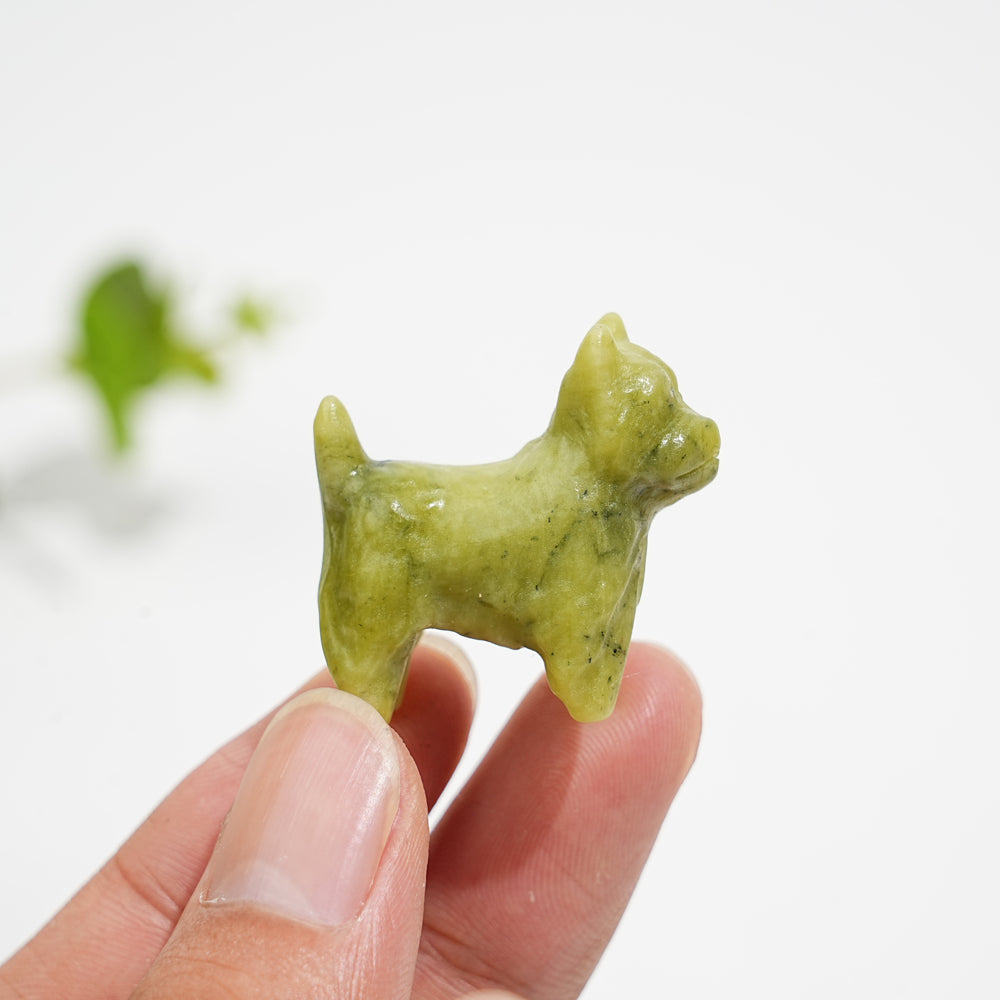 Natural Crystal Adorable Mini West Highland Carving