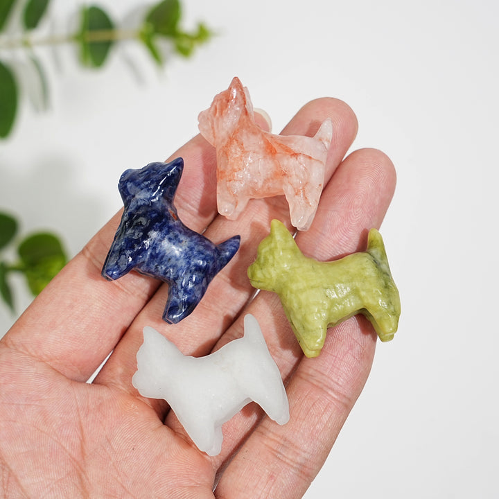 Natural Crystal Adorable Mini West Highland Carving