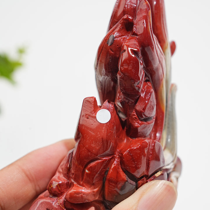 Unique,A Slightly Imperfect Natural Crystal Mookaite Nine-Tailed Fox Carving