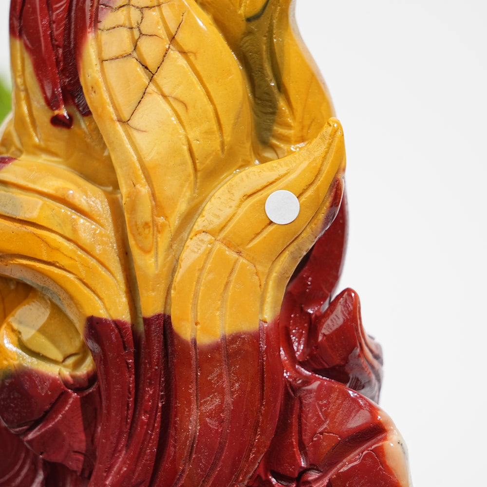 Unique,A Slightly Imperfect Natural Crystal Mookaite Nine-Tailed Fox Carving