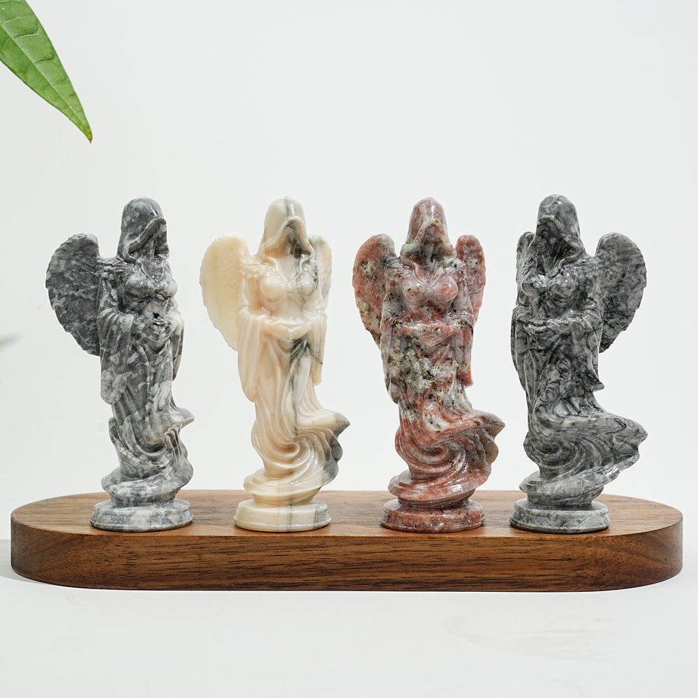 Natural Crystal Ghost Angel Carving
