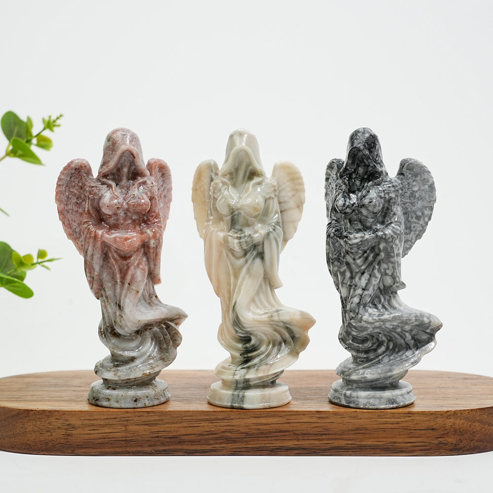 Natural Crystal Ghost Angel Carving