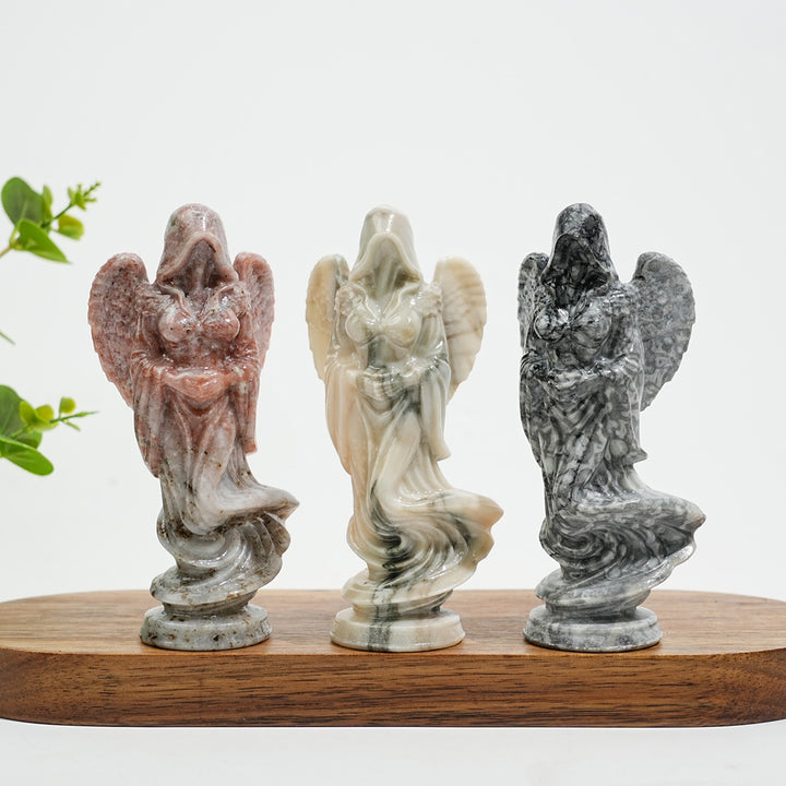 Natural Crystal Ghost Angel Carving