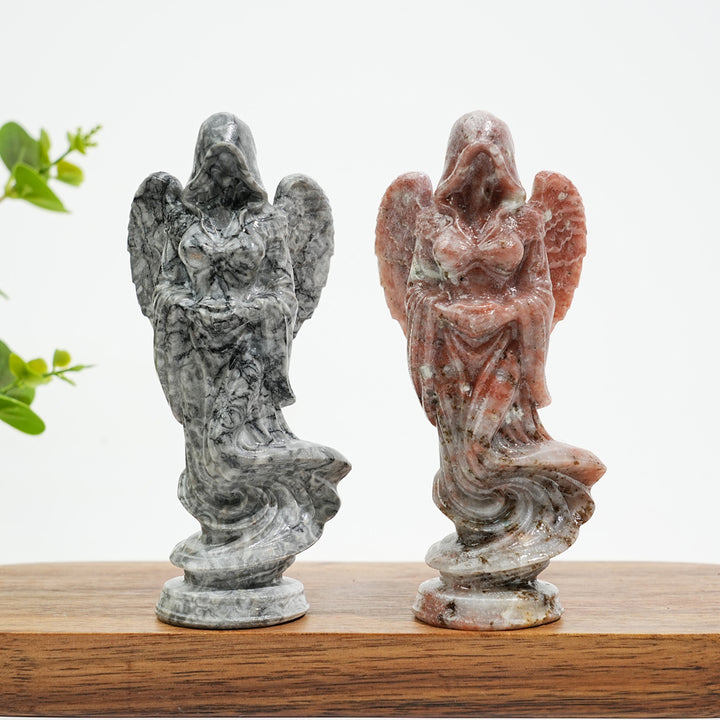 Natural Crystal Ghost Angel Carving