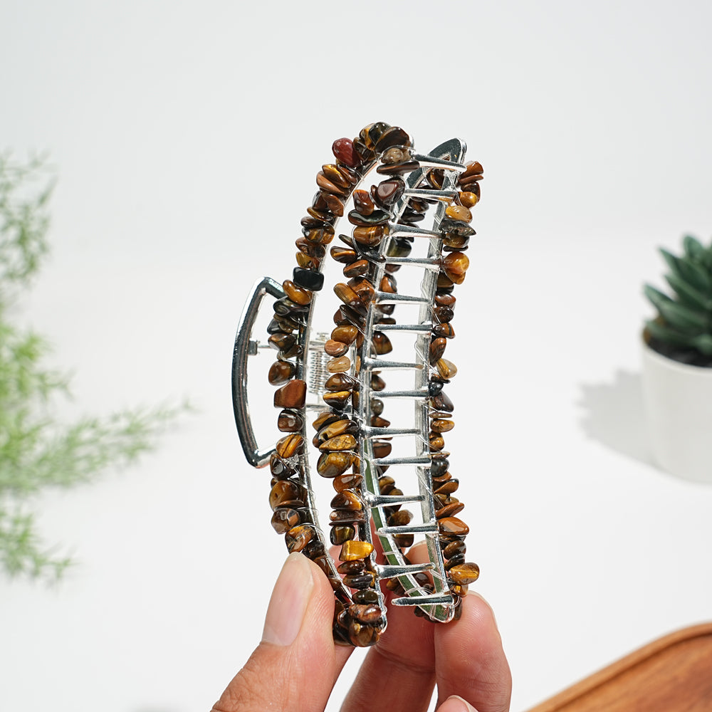 Natural Crystal Moon Hair Claw
