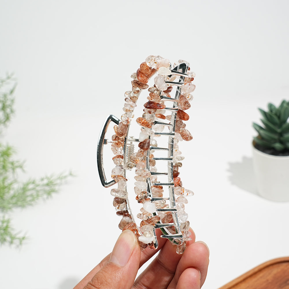 Natural Crystal Moon Hair Claw