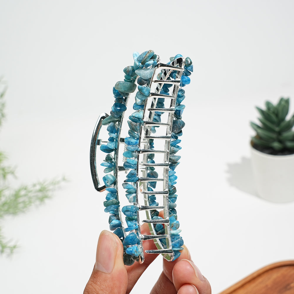Natural Crystal Moon Hair Claw