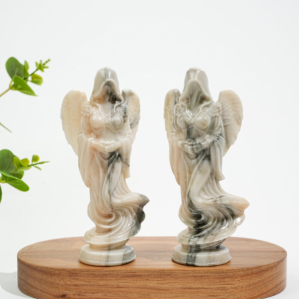 Natural Crystal Ghost Angel Carving