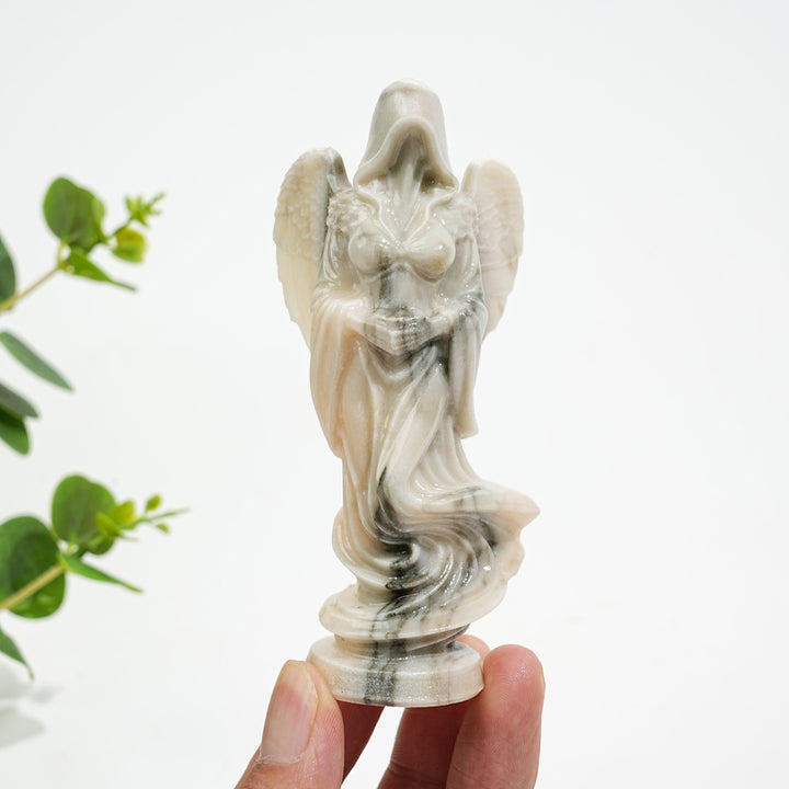 Natural Crystal Ghost Angel Carving