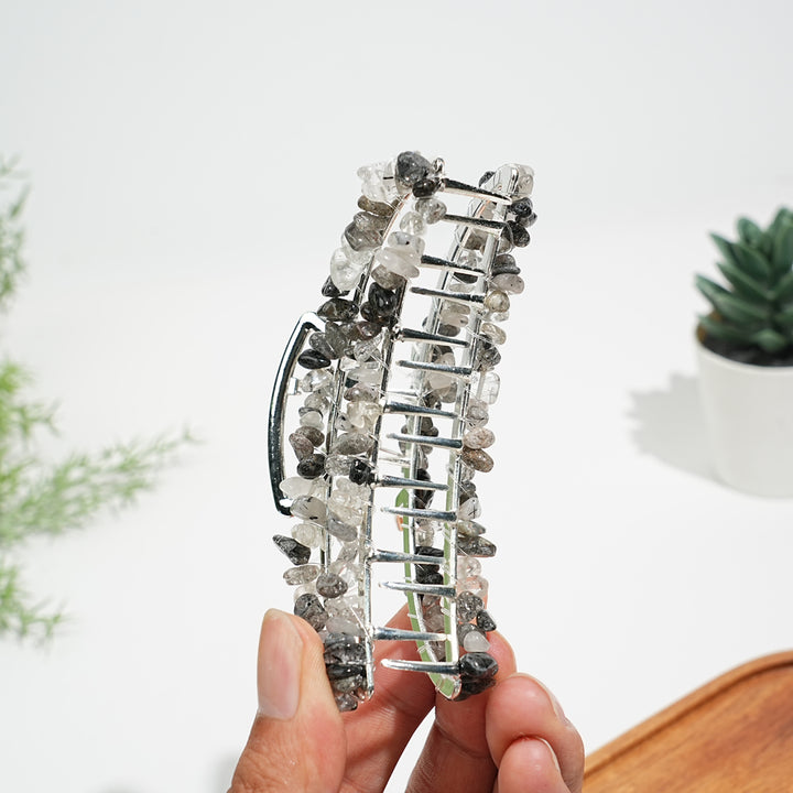 Natural Crystal Moon Hair Claw