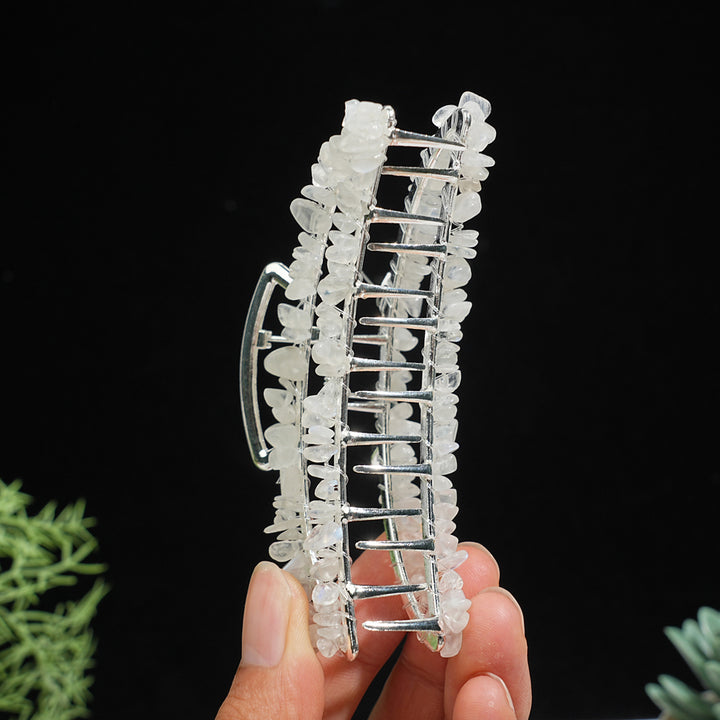 Natural Crystal Moon Hair Claw