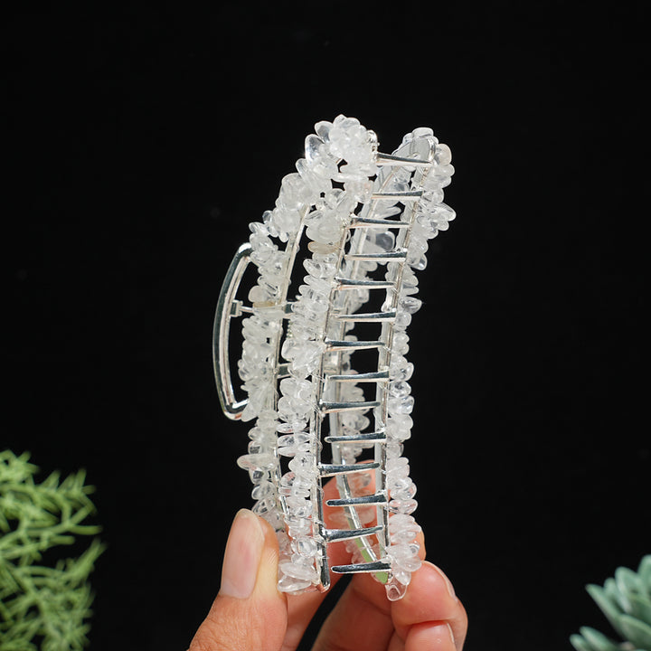 Natural Crystal Moon Hair Claw