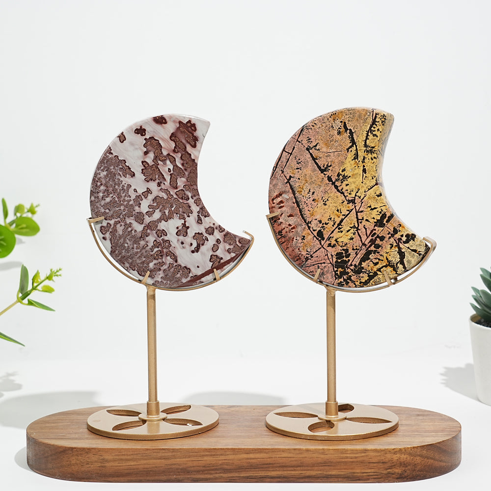 Unique,Natural Beautiful Picture Jasper Moon On Stand