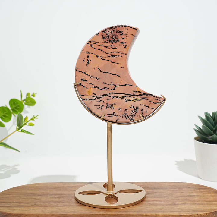 Unique,Natural Beautiful Picture Jasper Moon On Stand