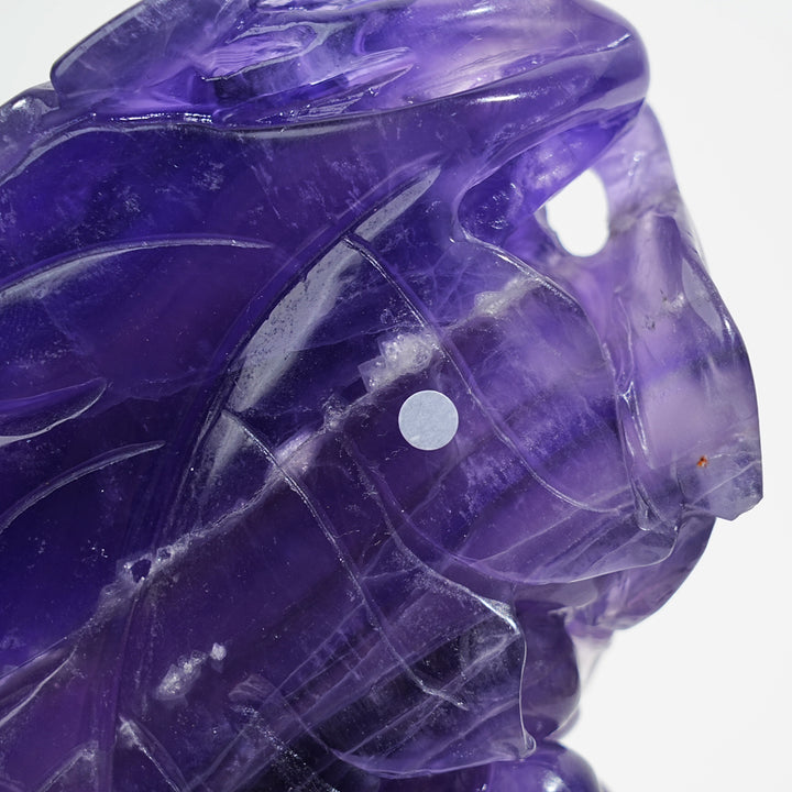 Unique,A Slightly Imperfect Purple Fluorite Grape Carving