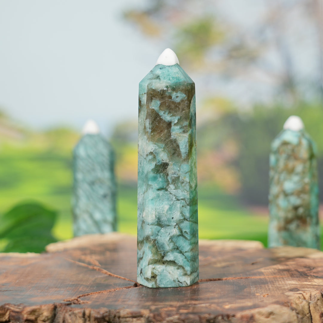Natural Amazonite With Smoky Quartz Point
