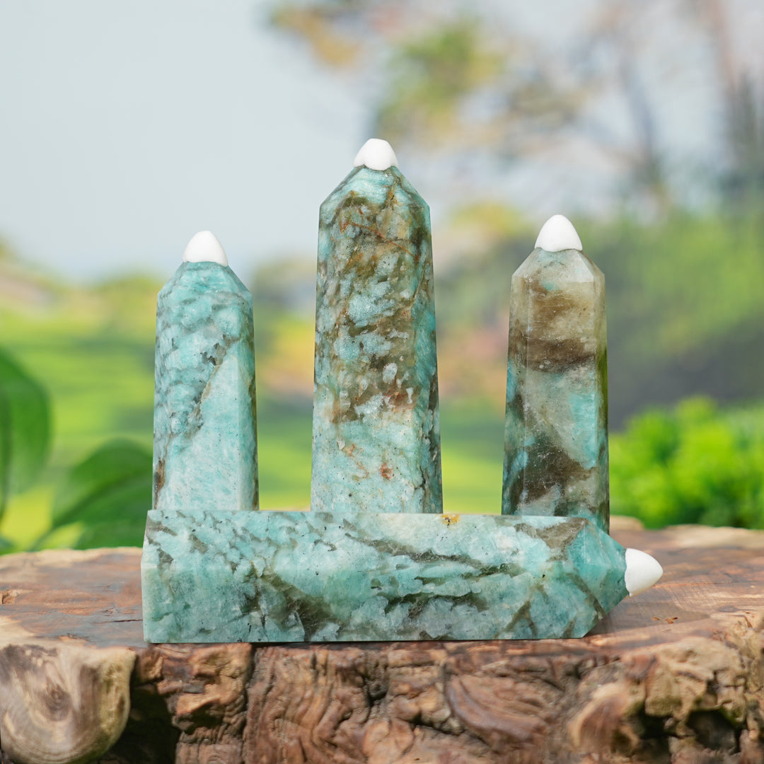 Natural Amazonite With Smoky Quartz Point