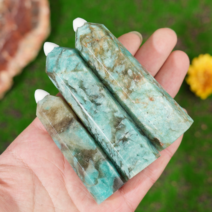 Natural Amazonite With Smoky Quartz Point