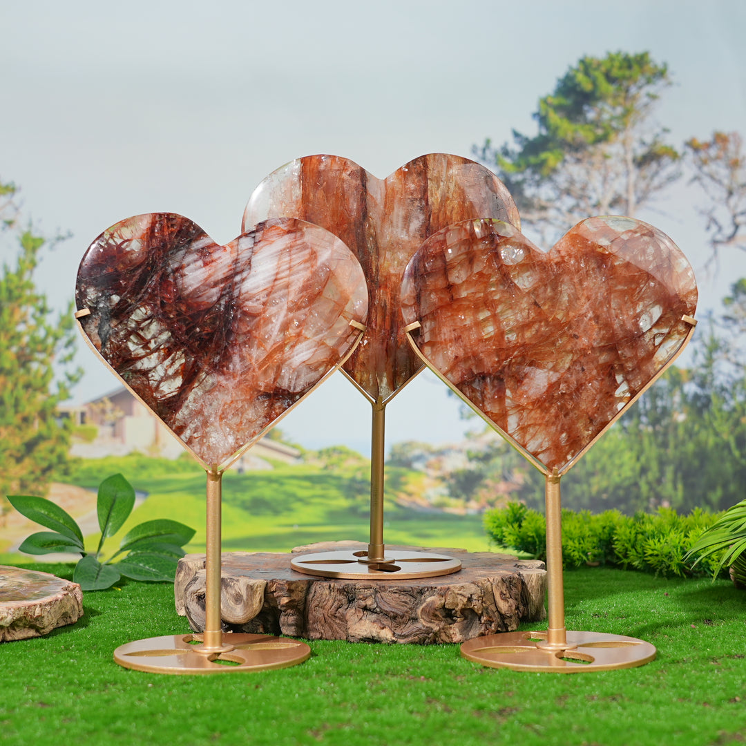 Unique, Natural Fire Quartz Heart