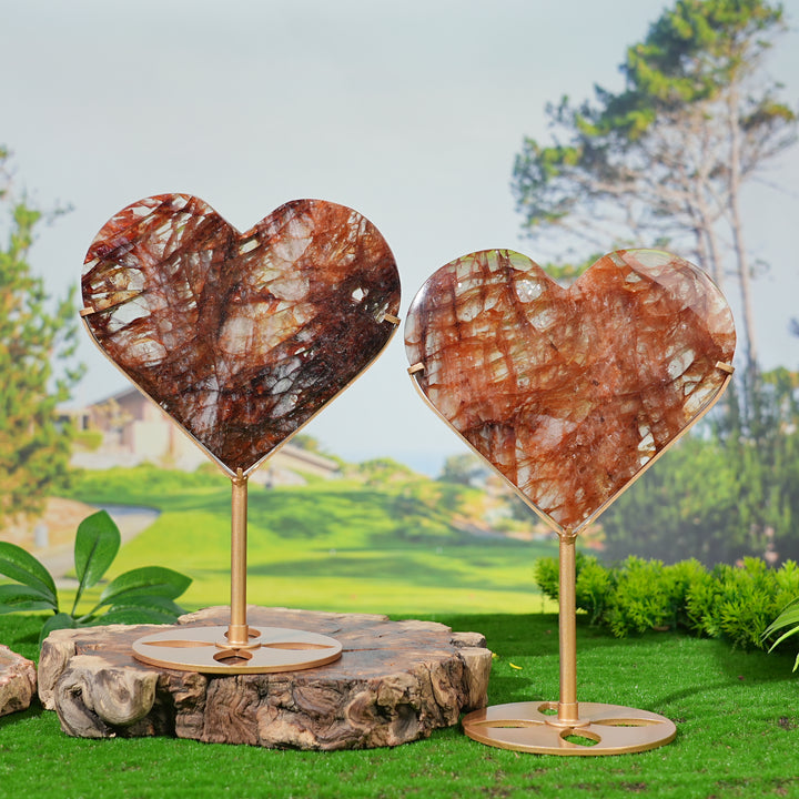Unique, Natural Fire Quartz Heart