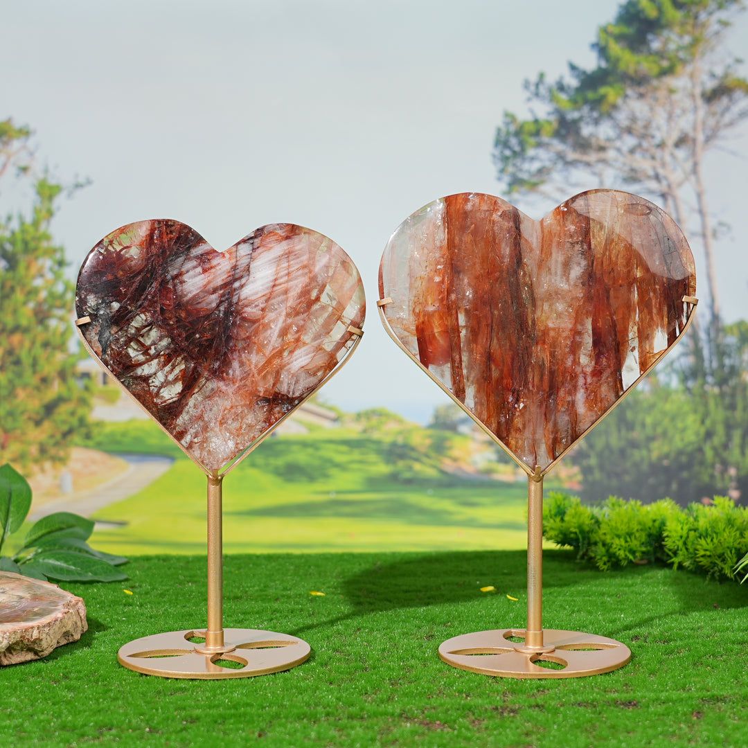 Unique, Natural Fire Quartz Heart