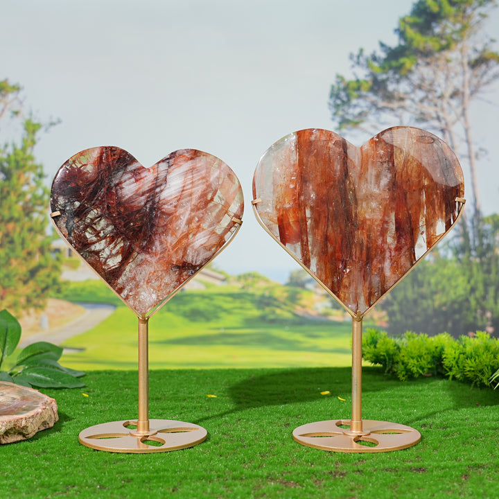 Unique, Natural Fire Quartz Heart