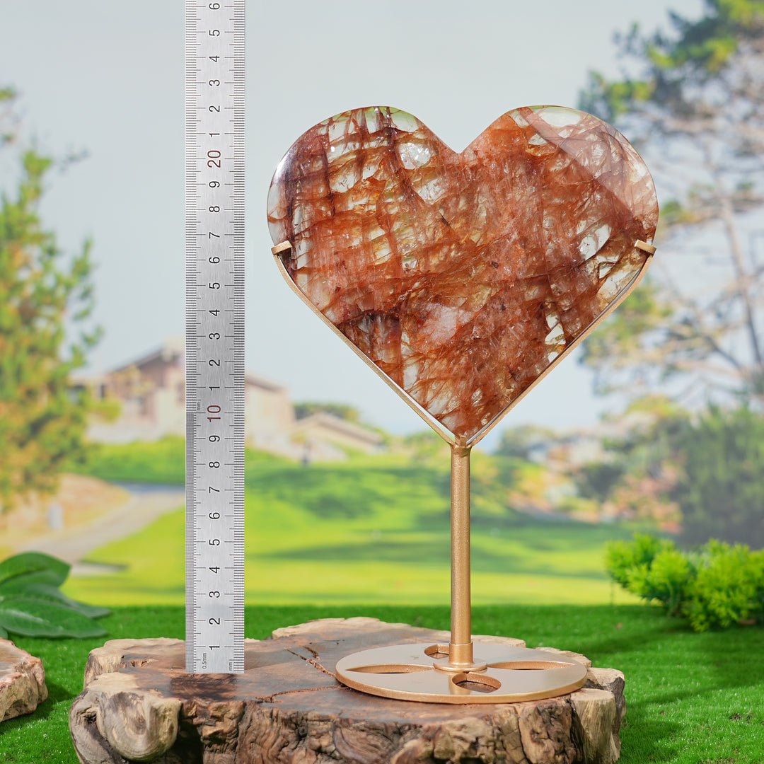 Unique, Natural Fire Quartz Heart