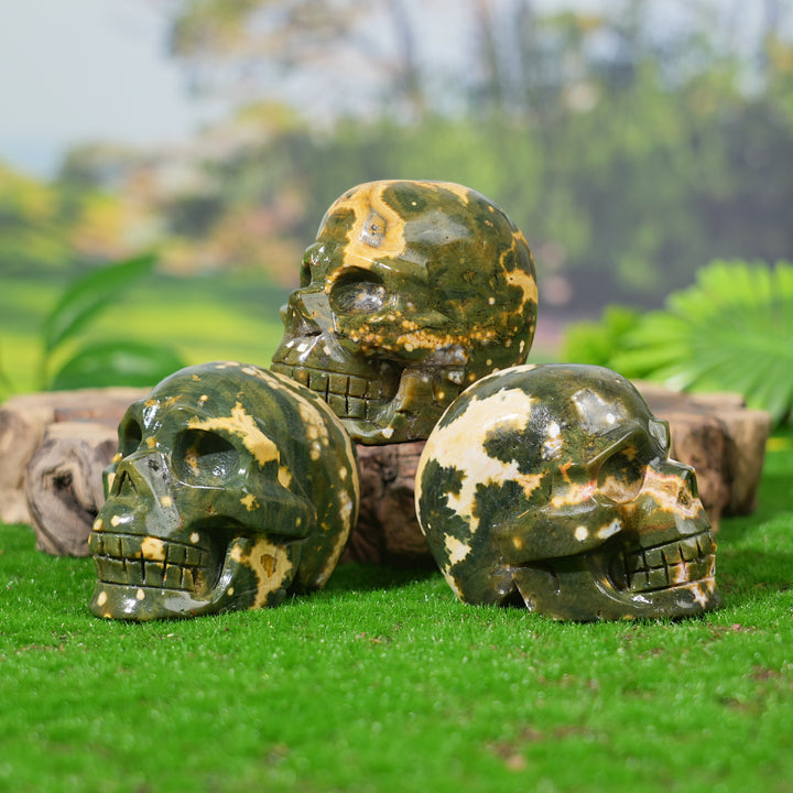 Unique,Natural Ocean Jasper Skull