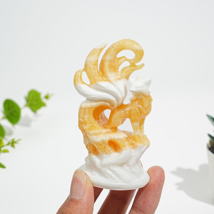 Natural Nine-Tailed Fox Crystal Carving