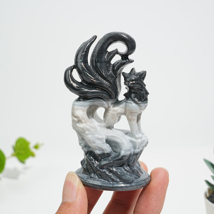 Natural Nine-Tailed Fox Crystal Carving