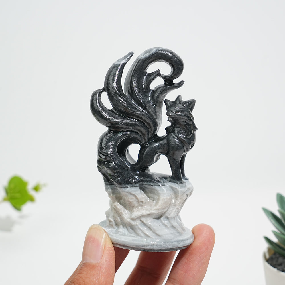 Natural Nine-Tailed Fox Crystal Carving