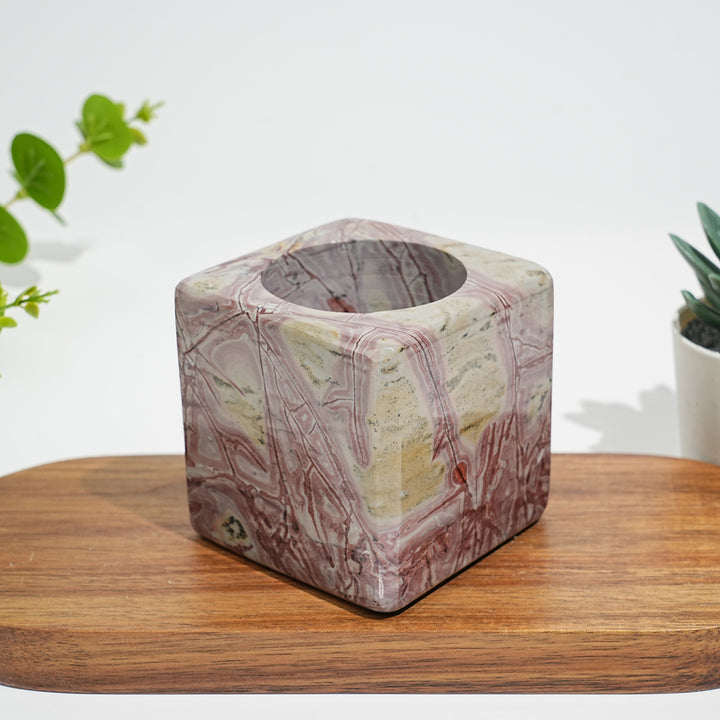 Natural Crystal Artisan Picture Jasper Pen Holder