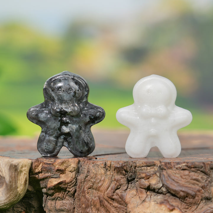 Natural Crystal Carving Gingerbread Man