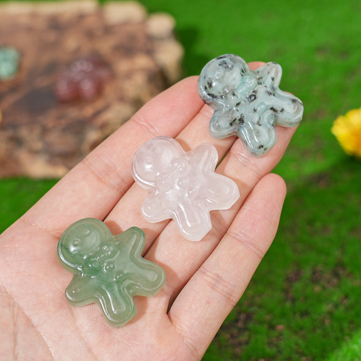 Natural Crystal Carving Gingerbread Man